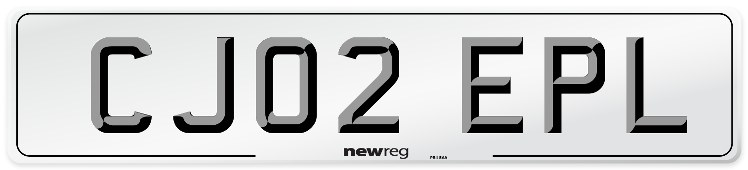 CJ02 EPL Number Plate from New Reg
